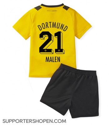 Borussia Dortmund Donyell Malen #21 Hemmatröja Barn 2022-23 Kortärmad (+ korta byxor)